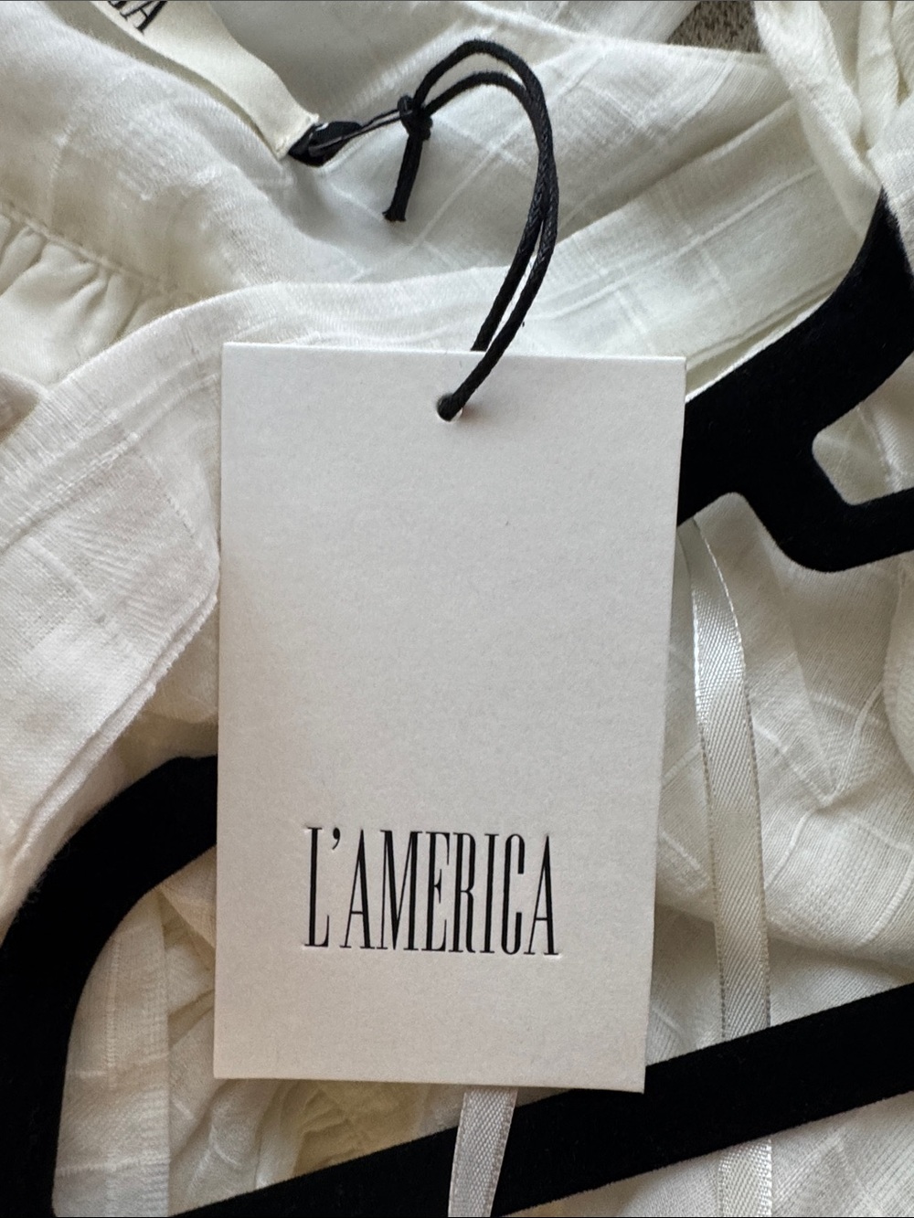 NWT L’America white cotton peplum tank - Picture 6 of 7